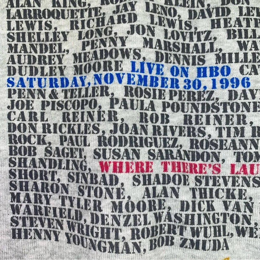 VTG Comic Relief Sweatshirt Mens XL 90s Robin Williams Jim Carrey Bill Cosby HBO